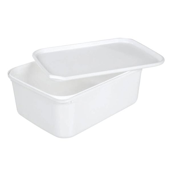 Reusable &amp; Disposable 2L Ice Cream &amp; Food Storage Container -White- 20 Pack