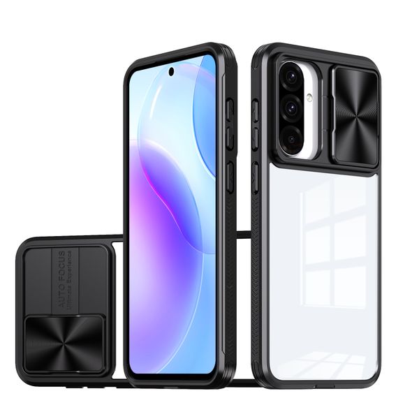 Phone Case Compatible With Samsung A36 Clear Acrylic Slide Camera Lens