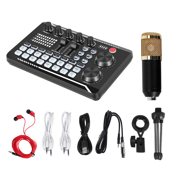 F998 Sound Card Kit Bm-800 Microphone Kit With Live Sound Card