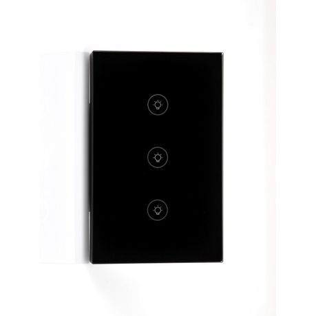 Smart Light Switch Wi-Fi - 3 Gang - Black Image