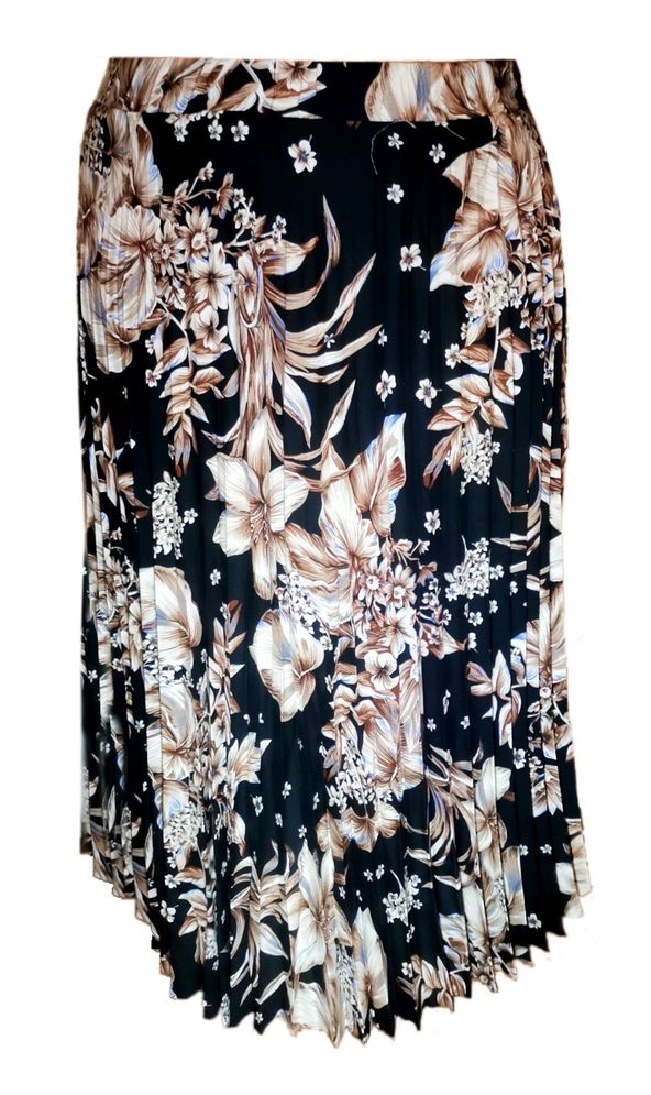 Nifty Black Floral Midi Pleated Skirt | Shop Today. Get it Tomorrow ...