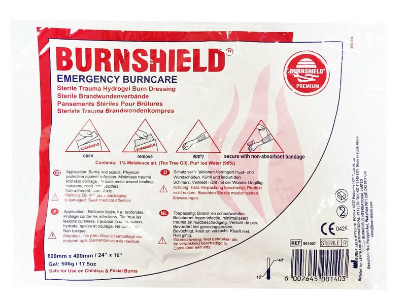 Burnshield Hydrogel Sterile Burn Dressing Treatment - 40 x 60cm