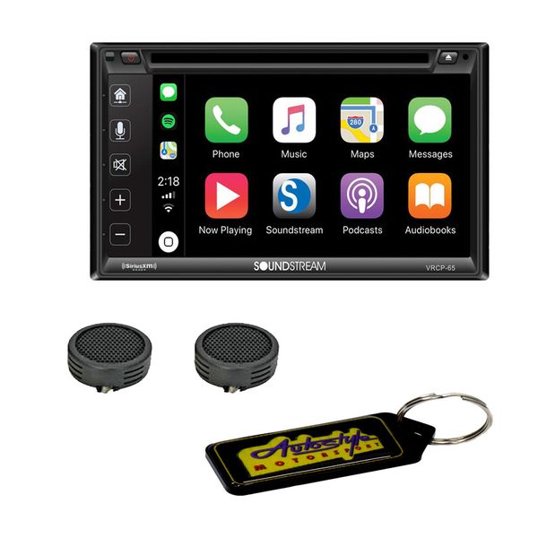 Soundstream VRCP-65 D/Din DVD with Apple Car Play &amp; Evo Tweeters &amp; Keyring