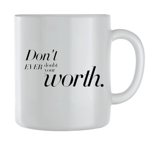 Worth Coffee Mugs for Men Women Motivational Sayings Graphic Cups Gift 224
