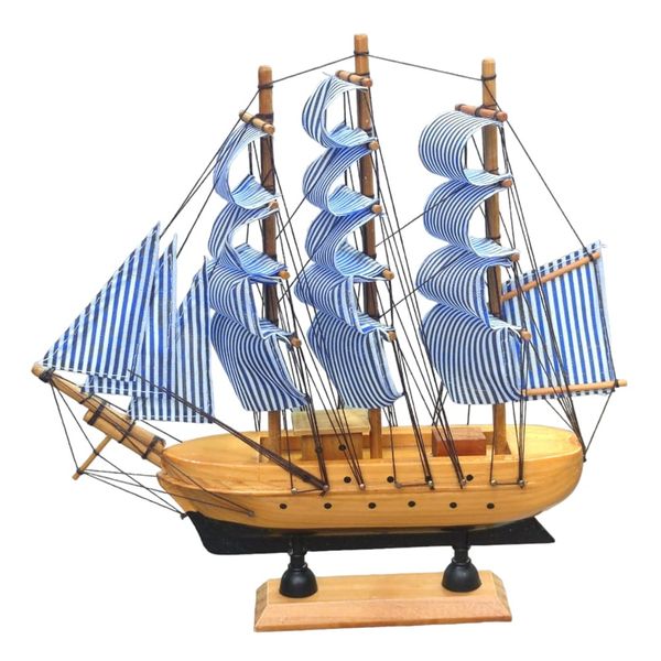 Nautical Charm: Handcrafted Handmade Wooden Sailboat Ornaments for Decor