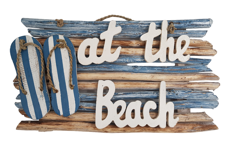 Driftwood At The Beach With Sandals