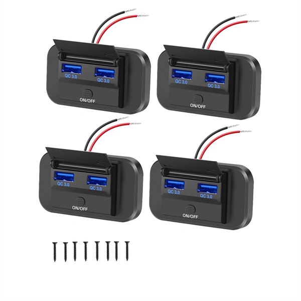 4Pcs Usb Outlet 36W Dual Qc3 0 Quick Charge Socket