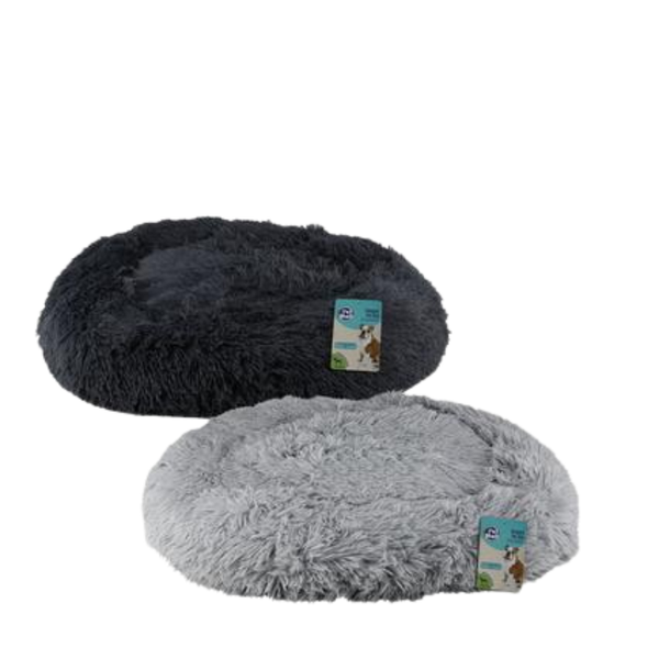 Grey Pet Bed Round Snuggle 65cm Diameter