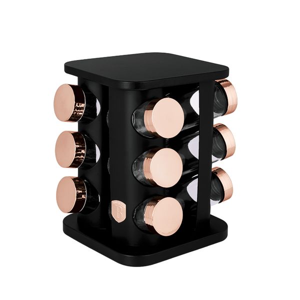 Berlinger Haus - Square Spice Rack - Black Rose - 13-Piece Set