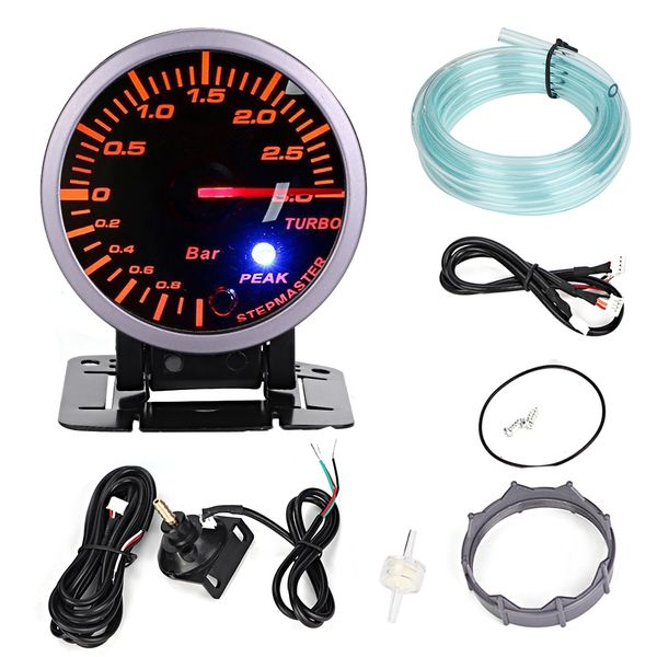 2.5inch 60mm Turbo Boost Gauge Meter 3.0 Bar LED DC12V White Red