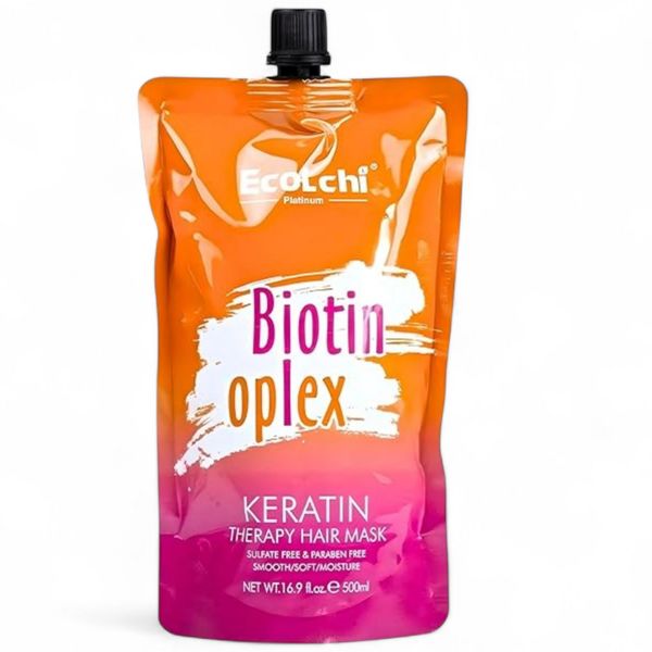 EcoLchiPro Biotin Oplex Keratin Therapy Hair Mask 500ml - Repair &amp; Smooth