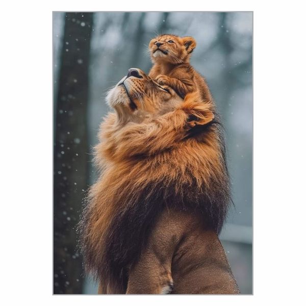 Lion And Cub Poster - A1