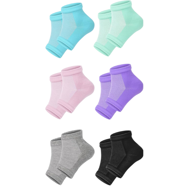 Moisturizing Heel Socks for Cracked Heels &amp; Dry Feet Repair - 6 Pairs