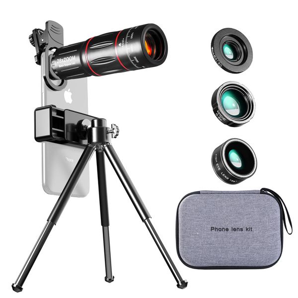 28X HD Mobile Phone Camera Lens For Smartphone With Storage Bag