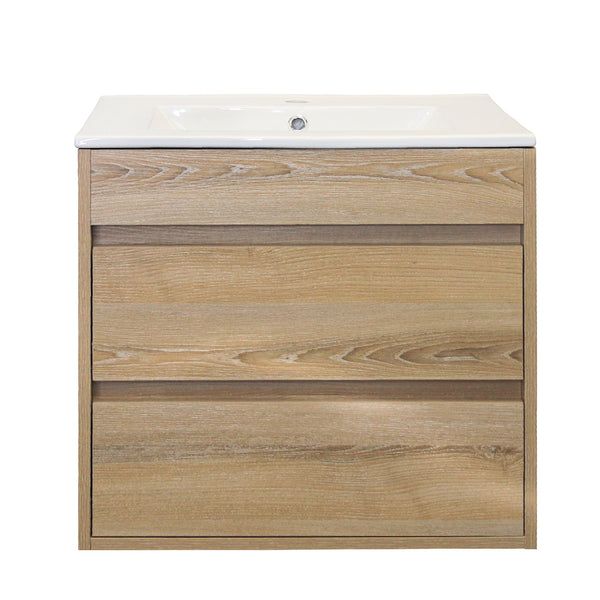 Stylo Deluxe - Double Drawer Floating Bathroom Vanity | Washed Shale