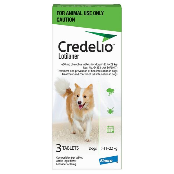Credelio (Elanco) Green Tick &amp; Flea Treatment for Dogs Large 11 -22kg