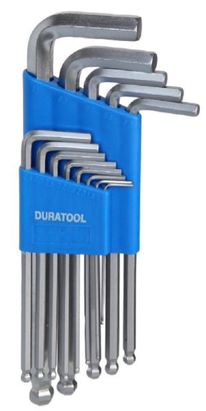 Duratool D00596 13 Piece Long Arm Ball Ended Metric Hex Key Sets