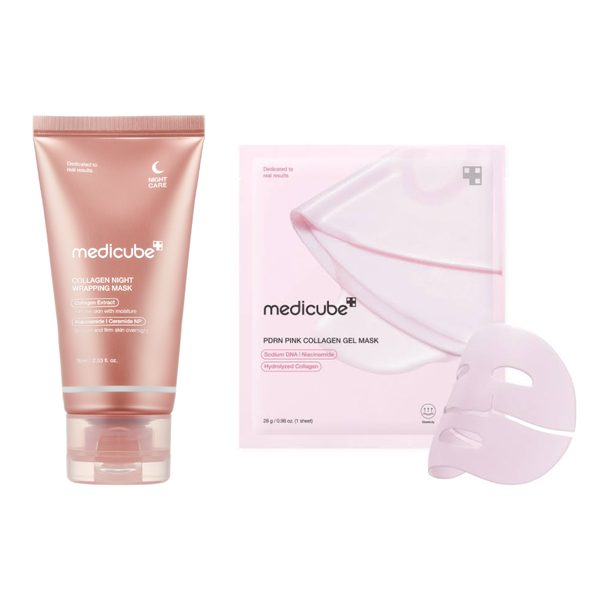 Medicube Collagen Night Wrapping Mask (75ml) + PDRN Collagen Gel Mask Sheet