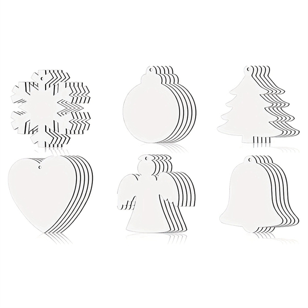 30 Pieces Sublimation Ornament Blank Sublimation Double Sided Blanks