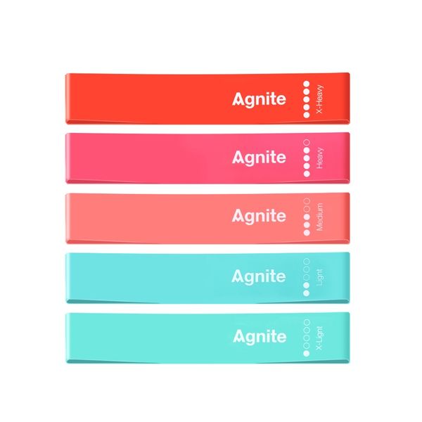 Agnite Yoga Elastic Rubber Resistance Bands 5 Piece