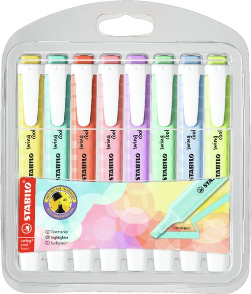 STABILO Swing Cool Pastel Highlighters 8 Pack