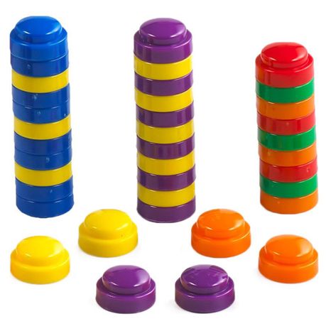 Stacking counters New pack of 20 pink stacking counters 40mm diam x 4mm high 