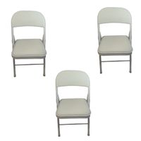 SMTE - Foldable Outdoor Chairs - 3 Pack - White