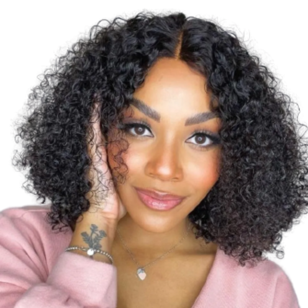 Brazilian Curly Hair Wig, 4x1 Part Closure Wig.