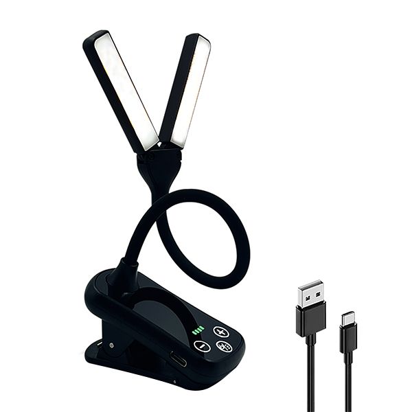 LED Rechargeable Book Light for Reading in Bed - Dual Heads