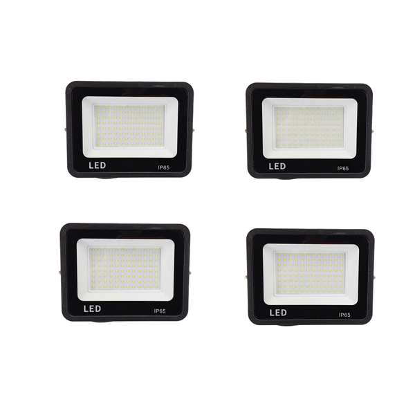 4-pack 100 watt wired LED floodlights outdoor IP65 waterproof super bright