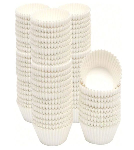 300 Piece High-Temperature Resistant Non-Stick Cupcake Liners - White