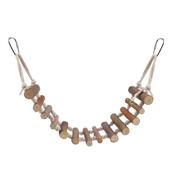 Natural Wood Birdcage Climbing &amp; Chewing Ladder