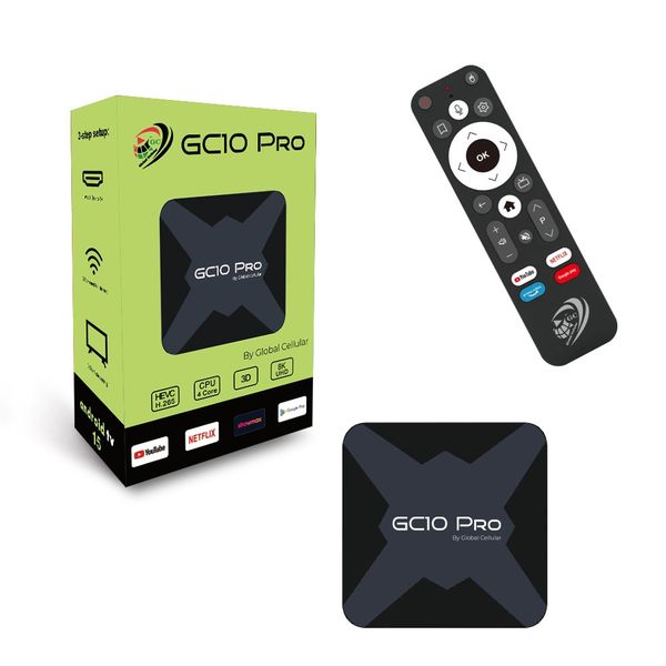 Smart TV Box 8K Ultra HD Android 15 TV Box Wireless Bluetooth-Wi-Fi GC10