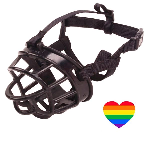 Pet Adjustable Silicone Basket Muzzle For Aggressive Dogs &amp; Heart Sticker
