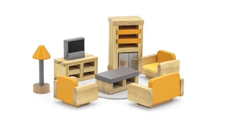 Dollhouse TV Room Lounge Play Set