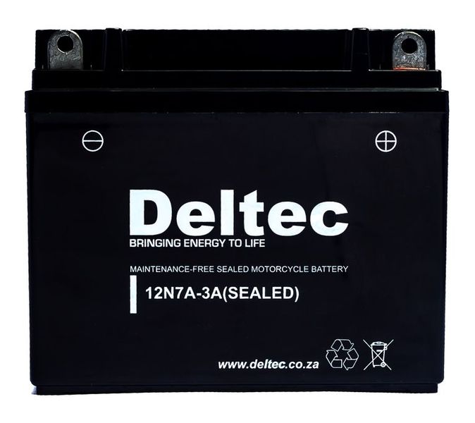 Motorcycle Battery - Deltec 7A/H: FB-12N7A-3A