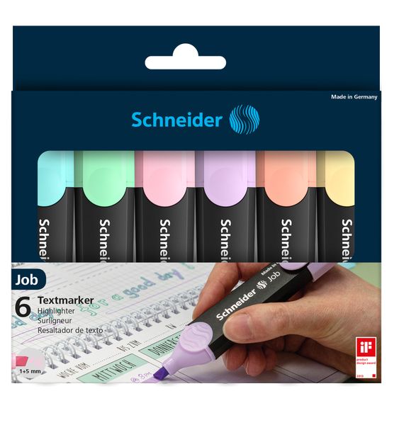 Job Pastel Wallet Of 6 Highlighter