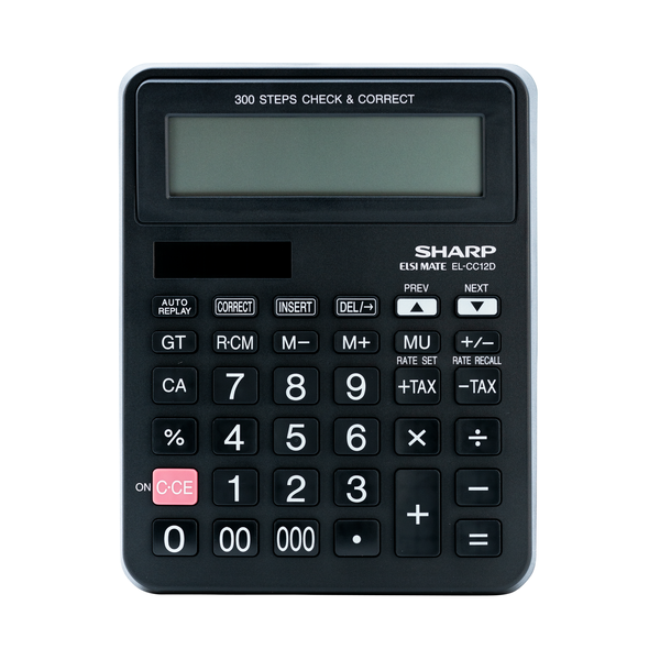 Sharp EL-CC12D Desk Calculator - Check Correct Tax