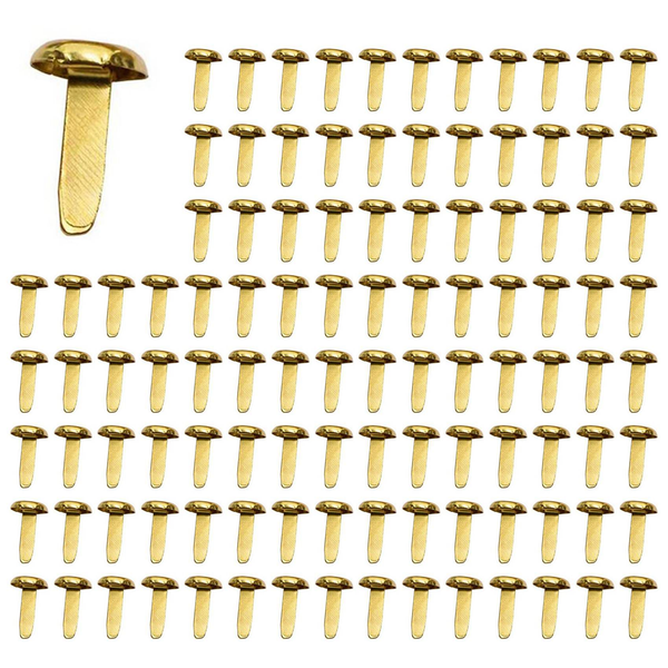 1/2 Inch Mini Paper Fasteners For Handicraft Projects 8 X 14 Mm(Gold)