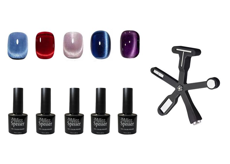 Cat Eye Nail Gel Polish Pentagram Cat Eye Magnetic 6-Pack