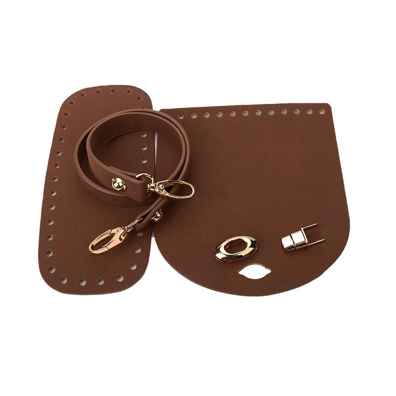 Craft Faux Leather Shoulder Bag Bottom & Strap Handbag Needlecraft