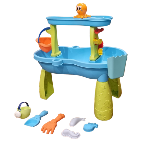 2 Tier Outdoor &amp; Summer Beach Water Sand Activity Table Toy Set for Kids