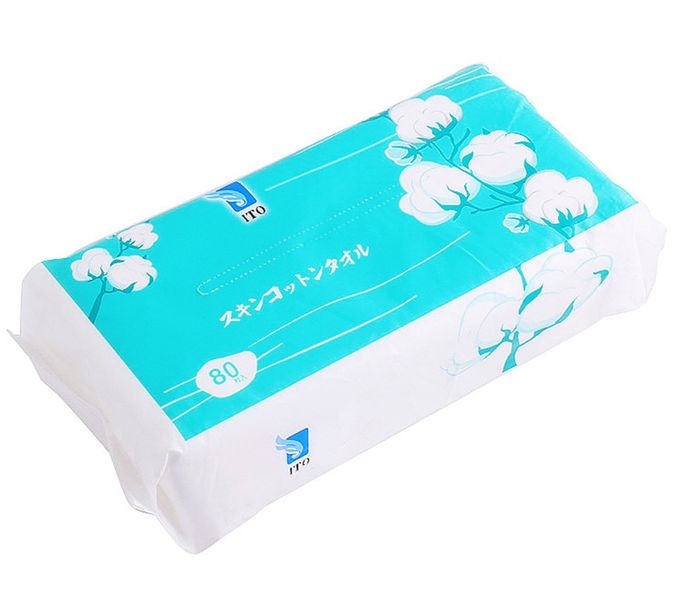 Disposable Cotton Soft Face/Travel Towel Wet &amp; Dry Wash Dual-use 80 Pieces
