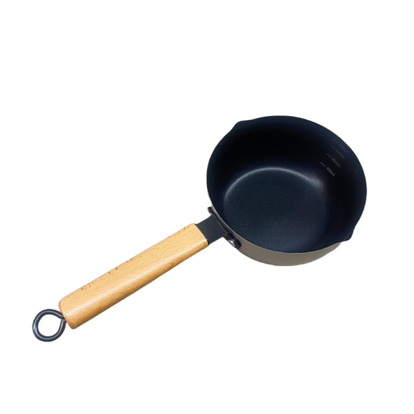 Yukihira Japanese Pot Stainless Steel Milk Pan Wooden Handle