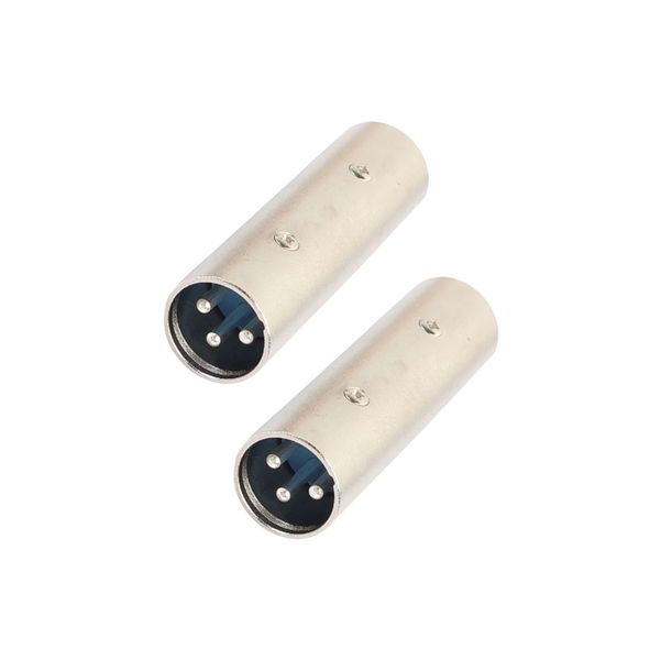 Tecnix XLR Male - Male Barrel Silver Chassis - x 2