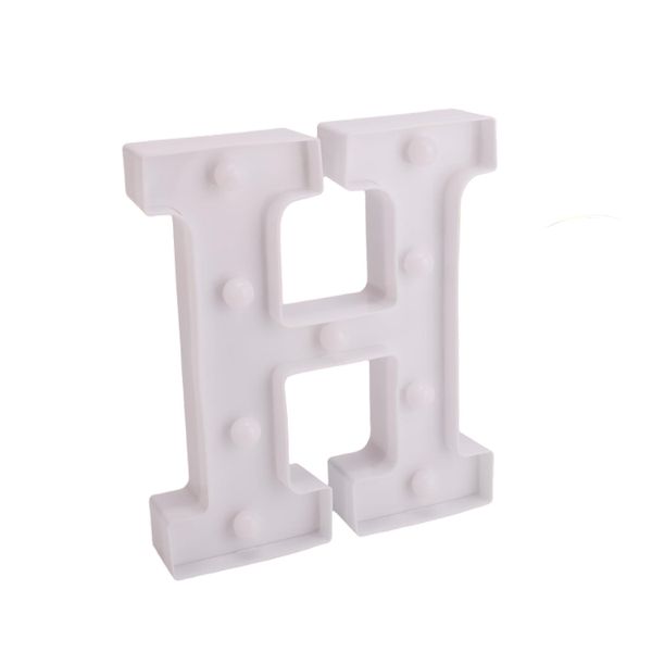 White Plastic Wall Mount 22 cm LED Letter H