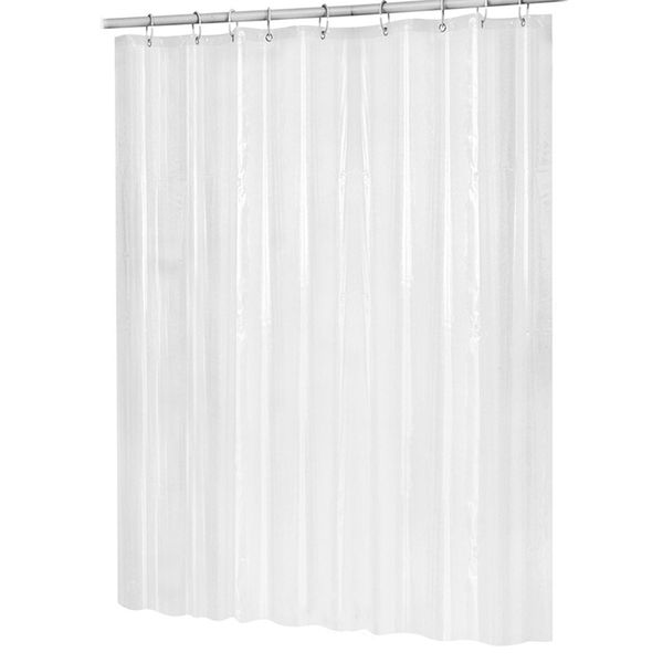 180Cmx180Cm Plastic Peva Waterproof Shower Curtain Transparent White Clear