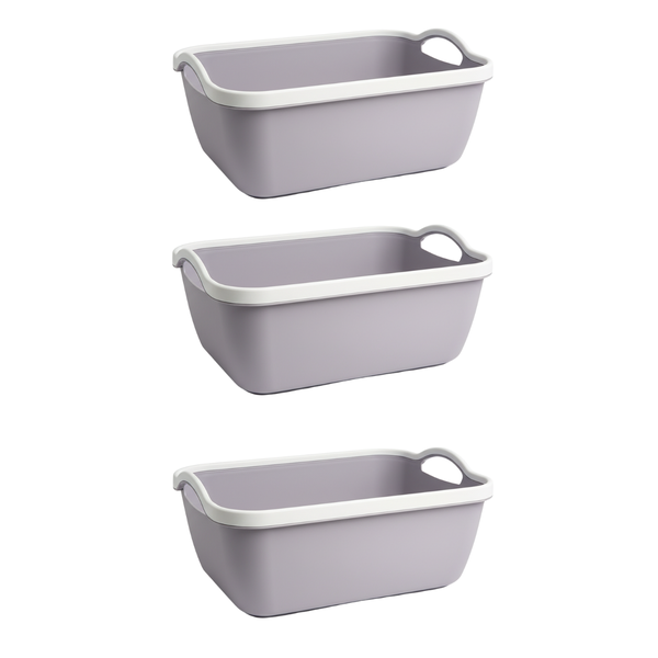 3-Pack Storage Basket Plain, Oval - 28cm