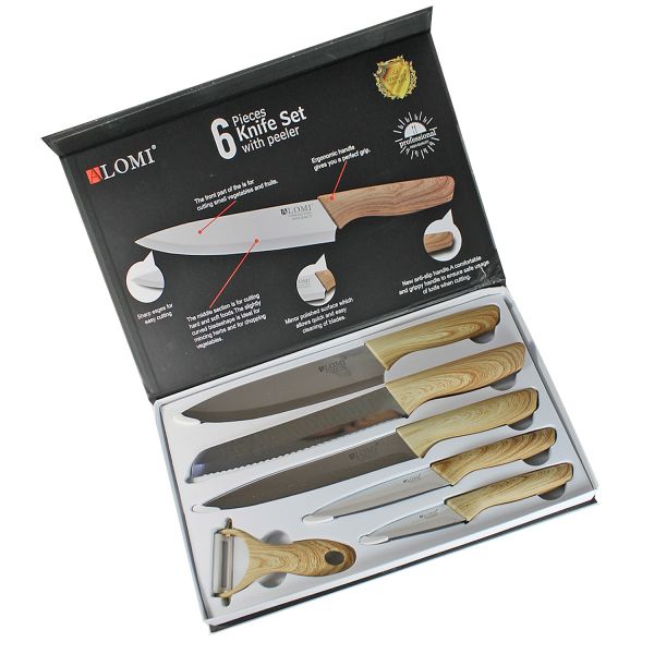 Alomi 6 Pieces Knife Set with Peeler