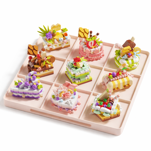 9 Piece - Cake Building Block Set - Pink